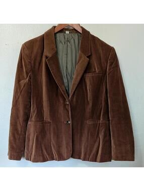 1970s Brown Velvet Blazer Sears Classic Tailored Jacket Minimal Luxe M L